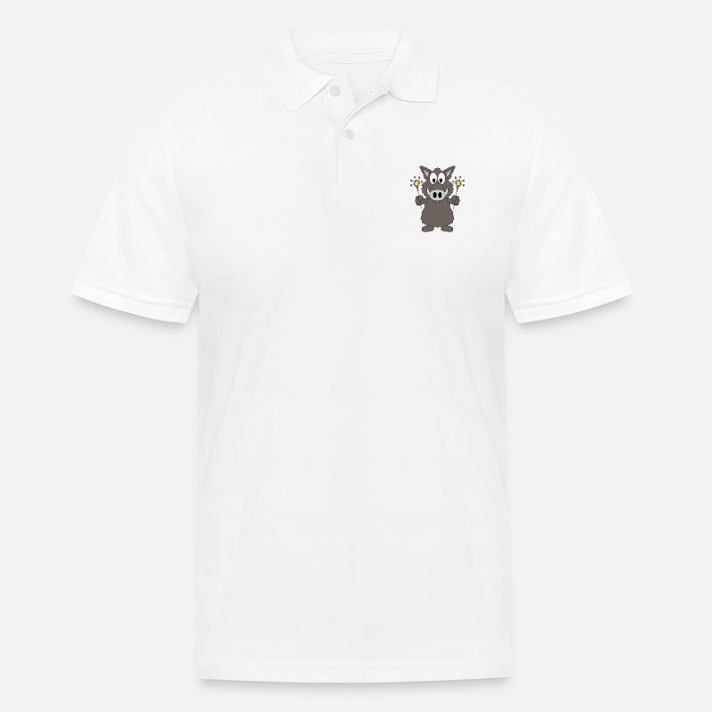 WILDSCHWEIN - EBER - KEILER - WUNDERKERZEN - Männer Poloshirt - Weiß