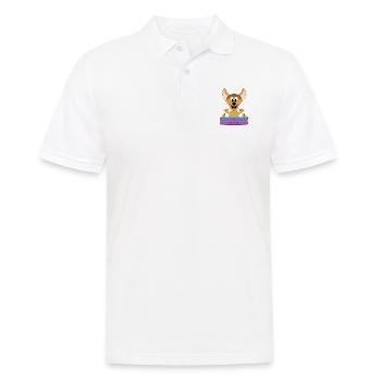 HYÄNE - POOL - PLANSCHBECKEN - TIERISCH - SHAKA - Männer Poloshirt - Weiß - Vorne - Kai (181cm)
