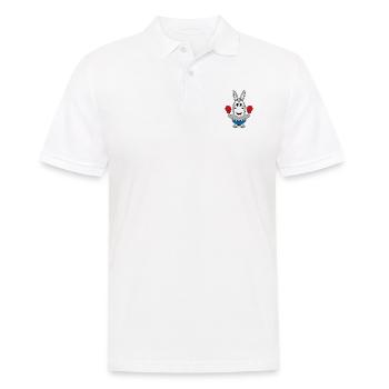 ESEL - BOXER - BOXEN - SPORT - TIER - KIND - BABY - Männer Poloshirt - Weiß - Vorne - Kai (181cm)
