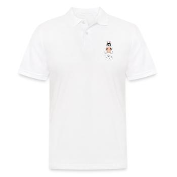 PFERD - PONY - REITEN - TIER - KIND - BABY - Männer Poloshirt - Weiß - Vorne - Kai (181cm)