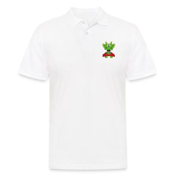 SUPERHELD - DRACHE - KIND - BABY - HELD - Männer Poloshirt - Weiß - Vorne - Kai (181cm)