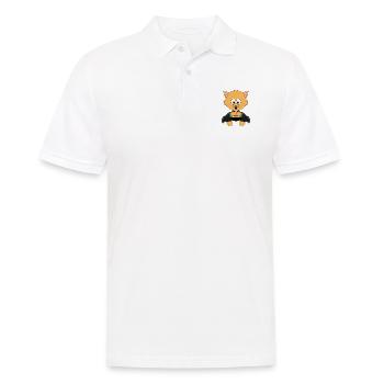 KATZE - KATER - SUPERHELD - TIER - KIND - BABY - Männer Poloshirt - Weiß - Vorne - Kai (181cm)