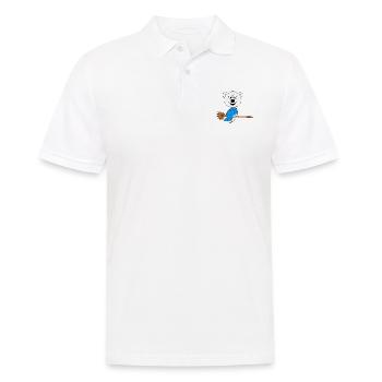 HEXE - EISBÄR - HEXENBESEN - HALLOWEEN - TIER - Männer Poloshirt - Weiß - Vorne - Kai (181cm)