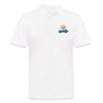 SCHAF - AUTO - TIER - KIND - BABY - Männer Poloshirt - Weiß - Vorne - Kai (181cm)