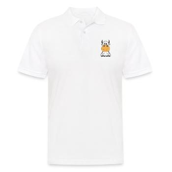 KUH - TIER - KIND - BABY - Männer Poloshirt - Weiß - Vorne - Kai (181cm)