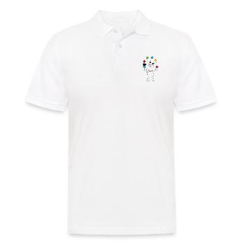 HUND - BÄLLE - JONGLIEREN - ZIRKUS - TIER - Männer Poloshirt - Weiß - Vorne - Kai (181cm)