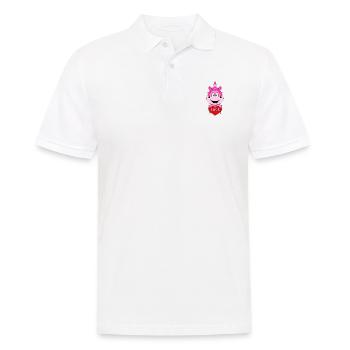 EINHORN - LIEBE - HERZ - LOVE - KIND - BABY - Männer Poloshirt - Weiß - Vorne - Kai (181cm)