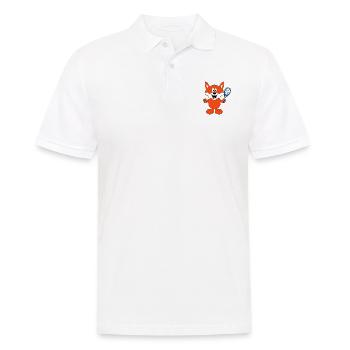 FUCHS - TENNIS - SPORT - TIER - KIND - BABY - Männer Poloshirt - Weiß - Vorne - Kai (181cm)