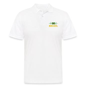 Brésil Football 2022 battement de cœur Brésil foot - Polo Homme - blanc - Devant - Kai (181cm)