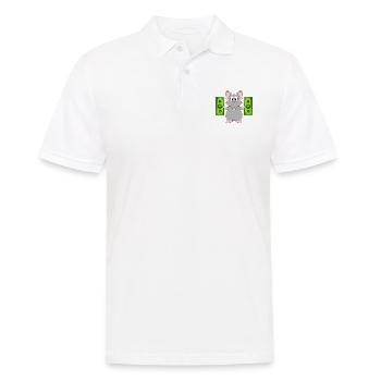 RATTE - GELD - TIER - TIERISCH - Männer Poloshirt - Weiß - Vorne - Kai (181cm)