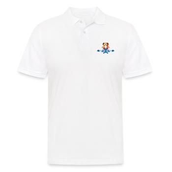 MEERSCHWEINCHEN - FLUGZEUG - PILOT - FLIEGEN - Männer Poloshirt - Weiß - Vorne - Kai (181cm)