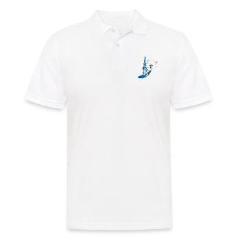 WINDSURFEN - KATZE - WASSERSPORT - TIER - KIND - Männer Poloshirt - Weiß - Vorne - Kai (181cm)