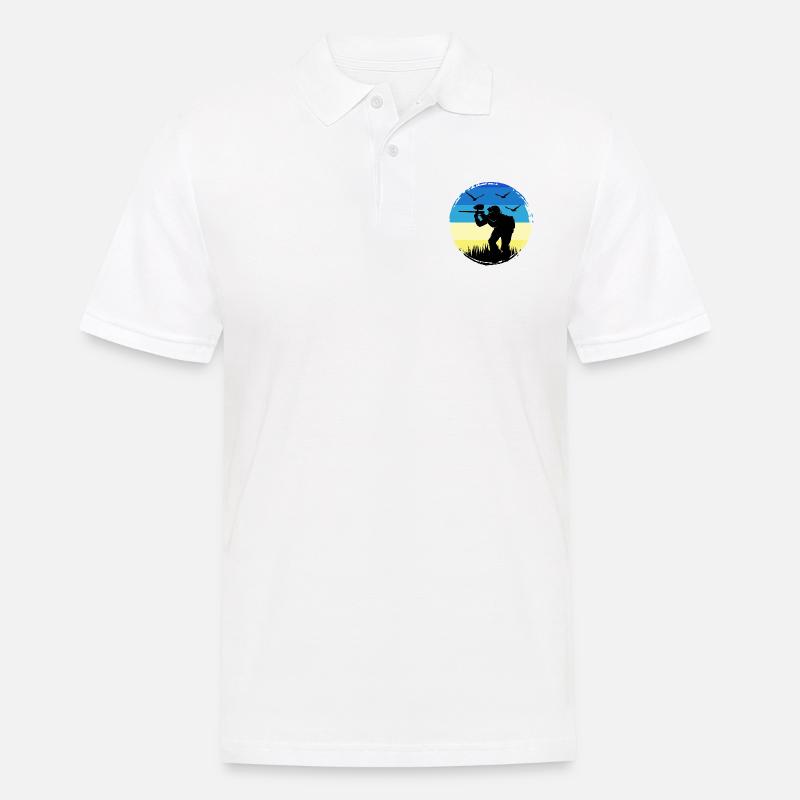 Paintball Gotcha Paintballspieler painter - Männer Poloshirt - Weiß