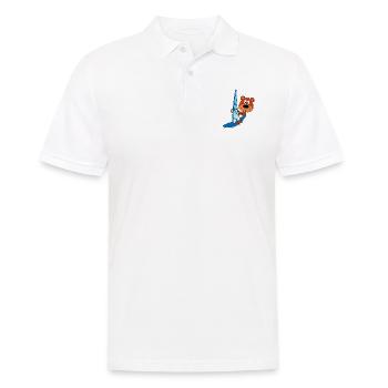 WINDSURFER - BÄR - TEDDY - SURFER - SPORT - Männer Poloshirt - Weiß - Vorne - Kai (181cm)