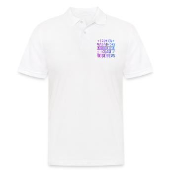 I Run Marathons Just Kidding I Chase Toddlers Baby - Männer Poloshirt - Weiß - Vorne - Kai (181cm)