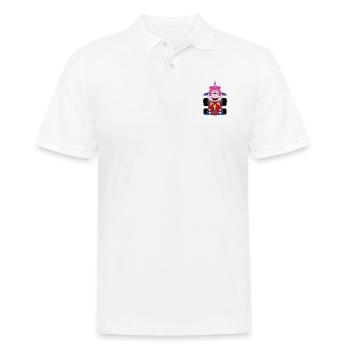EINHORN - RENNFAHRER - AUTO - AUTORENNEN - SPORT - Männer Poloshirt - Weiß - Vorne - Kai (181cm)