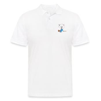 KATZE - HEXE - TIER - TIERISCH - KIND - BABY - Männer Poloshirt - Weiß - Vorne - Kai (181cm)