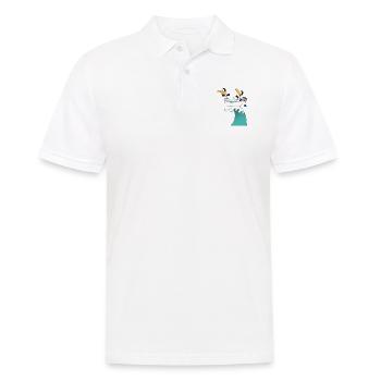 PINGUINE - WELLENREITER - BOOT - SURFER - LIEBE - Männer Poloshirt - Weiß - Vorne - Kai (181cm)