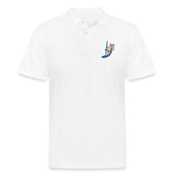 EICHHÖRNCHEN - WINDSURFER - SURFER - WASSERSPORT - Männer Poloshirt - Weiß - Vorne - Kai (181cm)