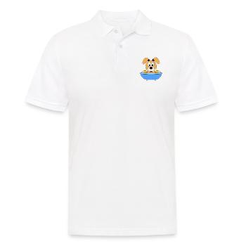 HUND - BADEWANNE - BADEN - TIER - TIERISCH - Männer Poloshirt - Weiß - Vorne - Kai (181cm)