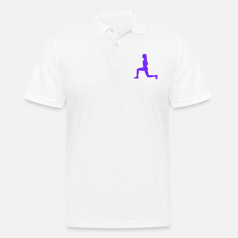 woman squat - Männer Poloshirt - Weiß
