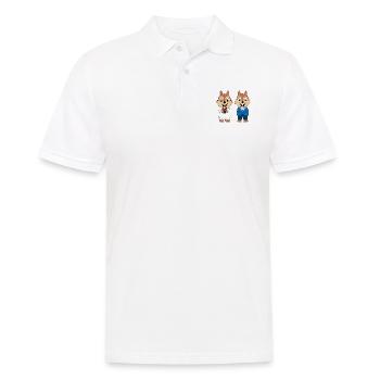 EICHHÖRNCHEN - HOCHZEIT - HEIRATEN - LIEBE - LOVE - Männer Poloshirt - Weiß - Vorne - Kai (181cm)