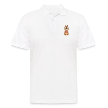 REISE - URLAUB - EICHHÖRNCHEN - AUSWANDERER - TIER - Männer Poloshirt - Weiß - Vorne - Kai (181cm)