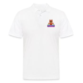 SHAKA - POOL - PLANSCHBECKEN - TEDDY - BÄR - BABY - Männer Poloshirt - Weiß - Vorne - Kai (181cm)