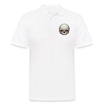 Schädel-Schabernack: Cartoon-Totenkopf - Männer Poloshirt - Weiß - Vorne - Kai (181cm)