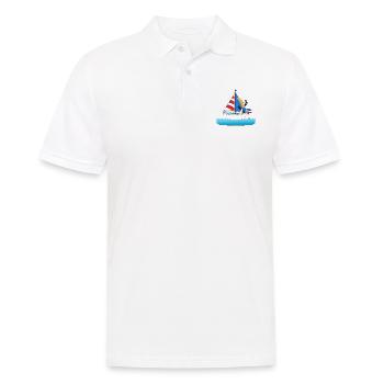KAPITÄN - BOOT - SCHIFF - PINGUIN - SEGELN - MEER - Männer Poloshirt - Weiß - Vorne - Kai (181cm)