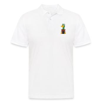 ENTE - KAPITÄN - MEER - SEE - BOOT - SCHIFF - Männer Poloshirt - Weiß - Vorne - Kai (181cm)