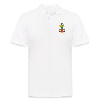 ENTE - YOGA - PILATES - TIER - VOGEL - Männer Poloshirt - Weiß - Vorne - Kai (181cm)