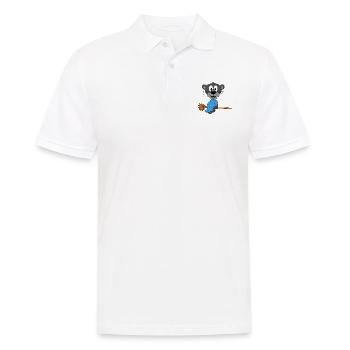 HEXENBESEN - FLIEGEN - HEXE - PANTER - TIER - Männer Poloshirt - Weiß - Vorne - Kai (181cm)