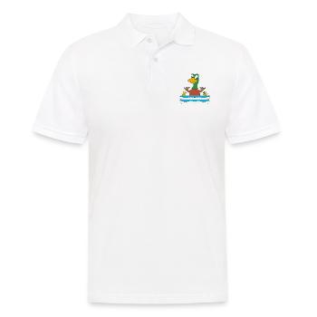 ENTE - POOL - PLANSCHBECKEN - SOMMER - SHAKA - FUN - Männer Poloshirt - Weiß - Vorne - Kai (181cm)