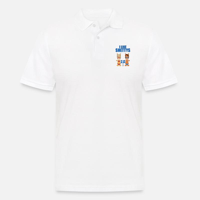 I LIKE SHETTYS - PFERDE - PFERD - Männer Poloshirt - Weiß