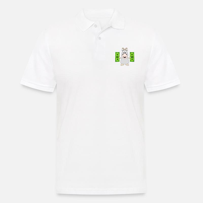 ZIEGE - TIER - GELD - Männer Poloshirt - Weiß