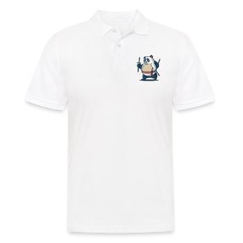 Panda - Männer Poloshirt - Weiß - Vorne - Kai (181cm)