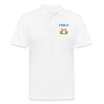 I MOG DI - BÄREN - BÄRCHEN - TEDDY - TEDDYBÄREN - Männer Poloshirt - Weiß - Vorne - Kai (181cm)