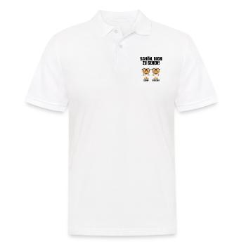 SCHAF - BRILLE - OPTIKER - SCHÖN, DICH ZU SEHEN! - Männer Poloshirt - Weiß - Vorne - Kai (181cm)