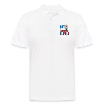 LACROSSE - SPORT - LIEBE - SPORTART - SPORTLER - Männer Poloshirt - Weiß - Vorne - Kai (181cm)