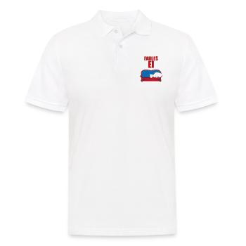 FAULES EI - SOFA - EIER - CHILLEN - RALAXEN - FAUL - Männer Poloshirt - Weiß - Vorne - Kai (181cm)