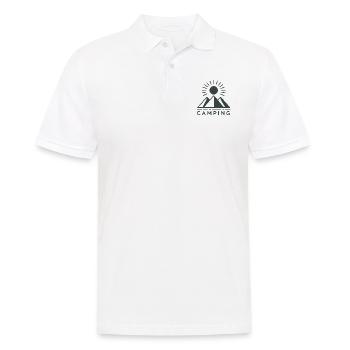 Icône Camping - Montagnes & Soleil - Polo Homme - blanc - Devant - Kai (181cm)