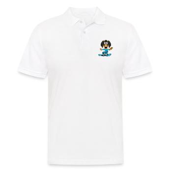 HUND - DACKEL - SNOWBOARD - WINTERSPORT - Männer Poloshirt - Weiß - Vorne - Kai (181cm)