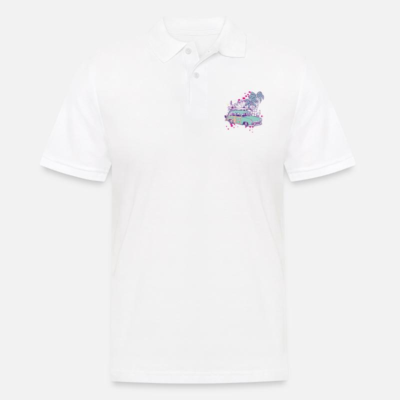Oldtimer beach - Männer Poloshirt - Weiß
