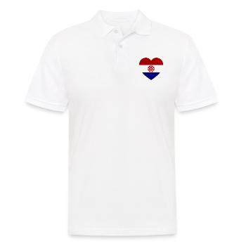 Das Liebesherz für Kroation - Männer Poloshirt - Weiß - Vorne - Kai (181cm)