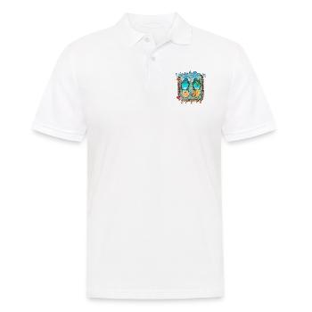 summer lake nature flora art pool sea beach love - Men's Polo Shirt - white - Front - Kai (181cm)