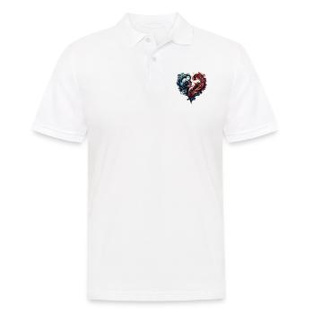 Herz - Männer Poloshirt - Weiß - Vorne - Kai (181cm)