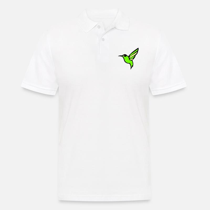 kolibri vogel silhouette - Männer Poloshirt - Weiß