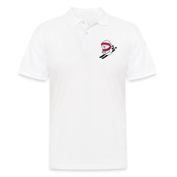 ski fahrer schneemann 02 - Männer Poloshirt - Weiß - Vorne - Kai (181cm)