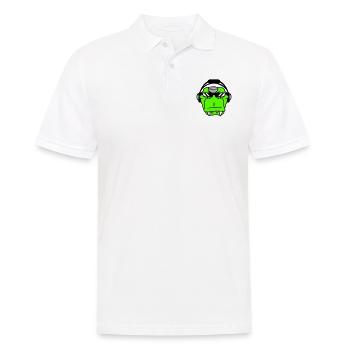 Cool DJ dinosaure T-Rex visage Musique de fête - Polo Homme - blanc - Devant - Kai (181cm)